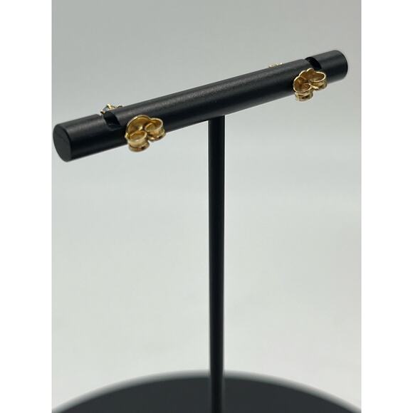 14k Yellow Gold and Blue Spinel Stud Earrings 3mm .43g - Picture 10 of 14